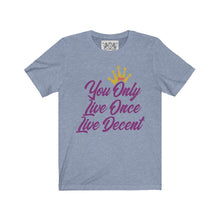 Load image into Gallery viewer, Unisex Jersey Short Sleeve YOLO w/hot pink print