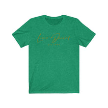 Load image into Gallery viewer, Unisex Jersey Short Sleeve Tee LD signature Gold Print