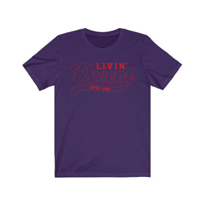 Unisex Jersey Short Sleeve Red Outline Print