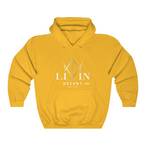 Unisex Hoodie V-Crown White/Gold print