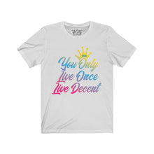 Load image into Gallery viewer, Unisex Jersey Short Sleeve YOLO gradient print