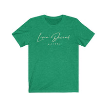 Load image into Gallery viewer, Unisex Jersey Short Sleeve Tee LD signature Cream Print
