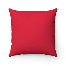 Load image into Gallery viewer, Polyester Square Pillow Red w/ White Print