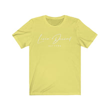 Load image into Gallery viewer, Unisex Jersey Short Sleeve Tee LD signature White Print