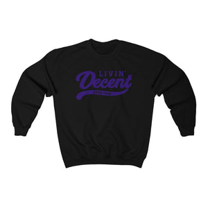 Unisex Crewneck Sweatshirt w/Purple Print