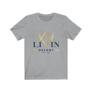 Unisex Jersey Short Sleeve Tee V-Crown Black/Gold print