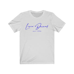 Unisex Jersey Short Sleeve Tee LD signature Royal Print