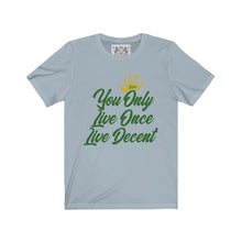 Load image into Gallery viewer, Unisex Jersey Short Sleeve YOLO w/green print