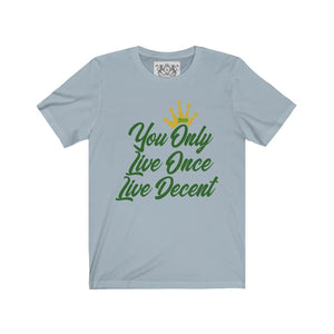 Unisex Jersey Short Sleeve YOLO w/green print