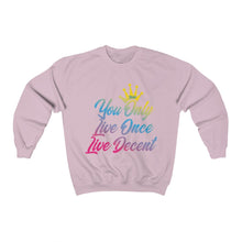 Load image into Gallery viewer, Unisex Crewneck Sweatshirt YOLO w/Gradient Print