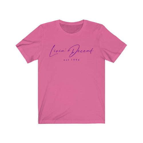 Unisex Jersey Short Sleeve Tee LD signature Purple Print