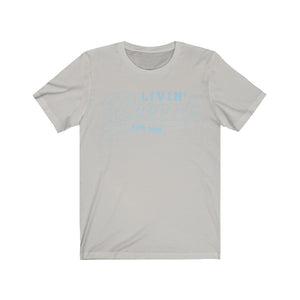 Unisex Jersey Short Sleeve Light Blue Outline Print