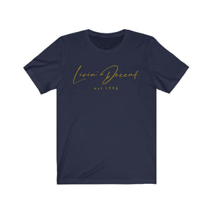 Unisex Jersey Short Sleeve Tee LD signature Gold Print