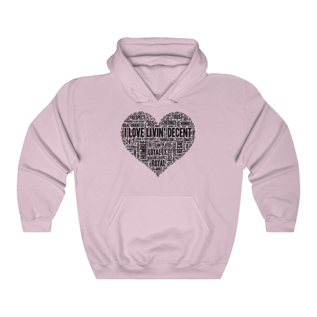 Unisex Hoodie Love Livin' w/black Print