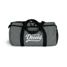 Load image into Gallery viewer, Duffel Bag Grey w/ White Print