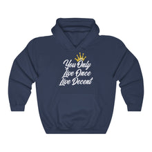 Load image into Gallery viewer, Unisex Hoodie Yolo w/white Print