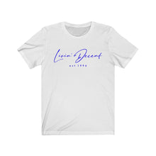 Load image into Gallery viewer, Unisex Jersey Short Sleeve Tee LD signature Royal Print