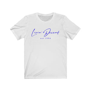 Unisex Jersey Short Sleeve Tee LD signature Royal Print