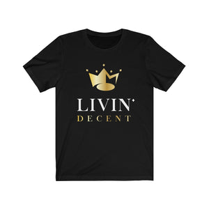 Unisex Jersey Short Sleeve Tee Circle Crown White/Gold print