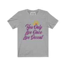 Load image into Gallery viewer, Unisex Jersey Short Sleeve YOLO w/hot pink print