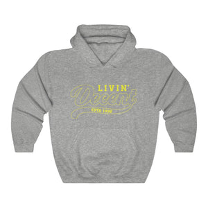 Unisex Hoodie Yellow Outline Print