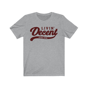 Unisex Jersey Short Sleeve Tee Burgundy Print