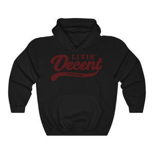 Unisex Hoodie Burgundy Print