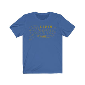 Unisex Jersey Short Sleeve Gold Outline Print