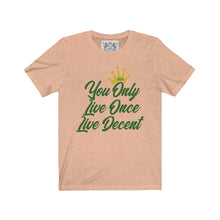 Load image into Gallery viewer, Unisex Jersey Short Sleeve YOLO w/green print