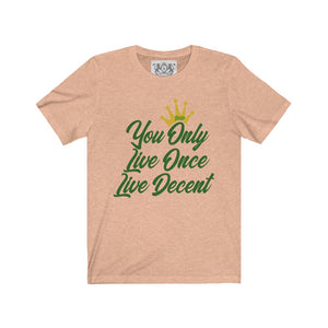 Unisex Jersey Short Sleeve YOLO w/green print