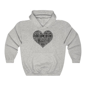 Unisex Hoodie Love Livin' w/black Print