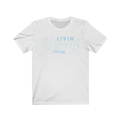 Unisex Jersey Short Sleeve Light Blue Outline Print
