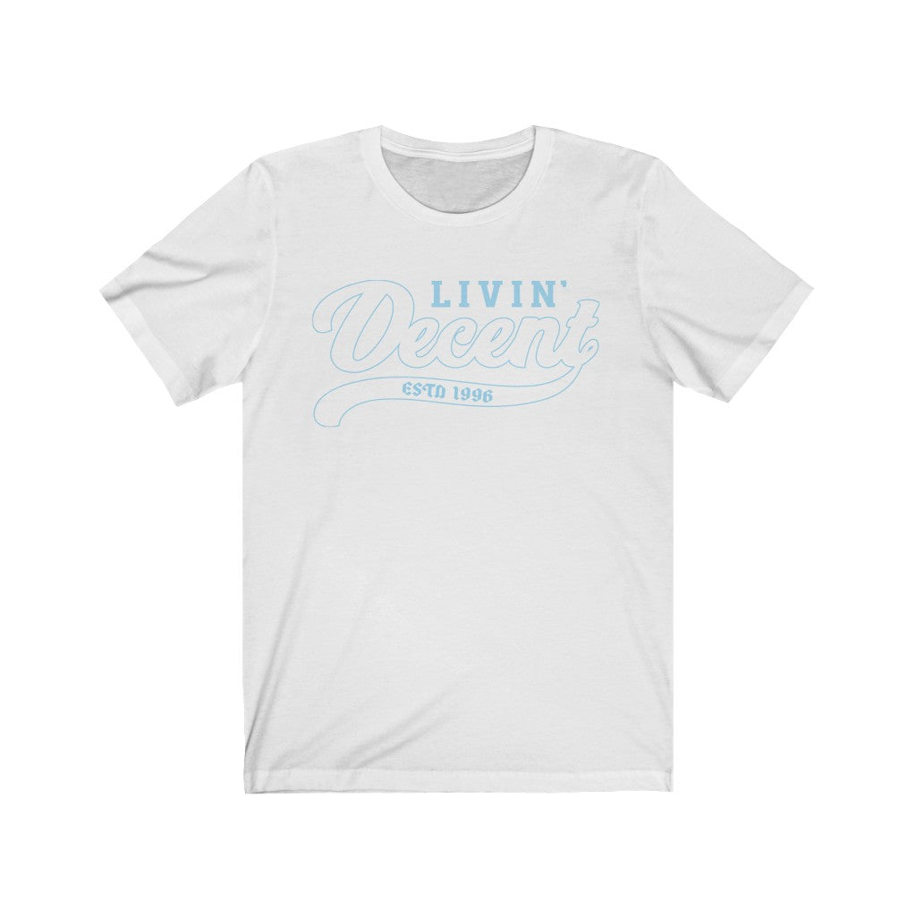 Unisex Jersey Short Sleeve Light Blue Outline Print