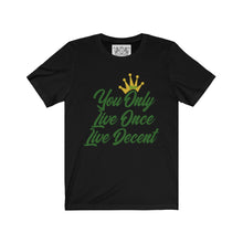 Load image into Gallery viewer, Unisex Jersey Short Sleeve YOLO w/green print