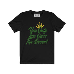 Unisex Jersey Short Sleeve YOLO w/green print