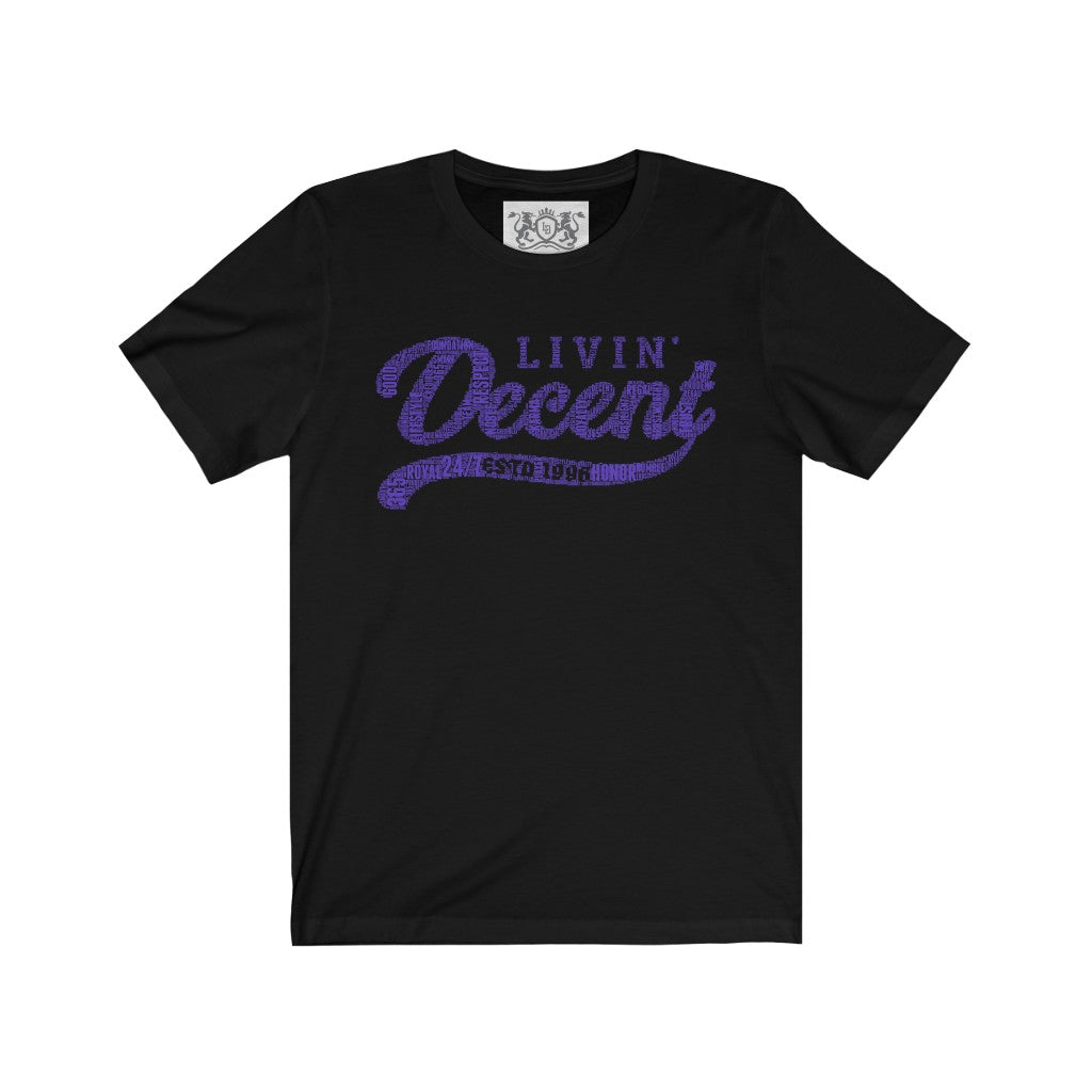 Unisex Jersey Word Cloud w/purple print