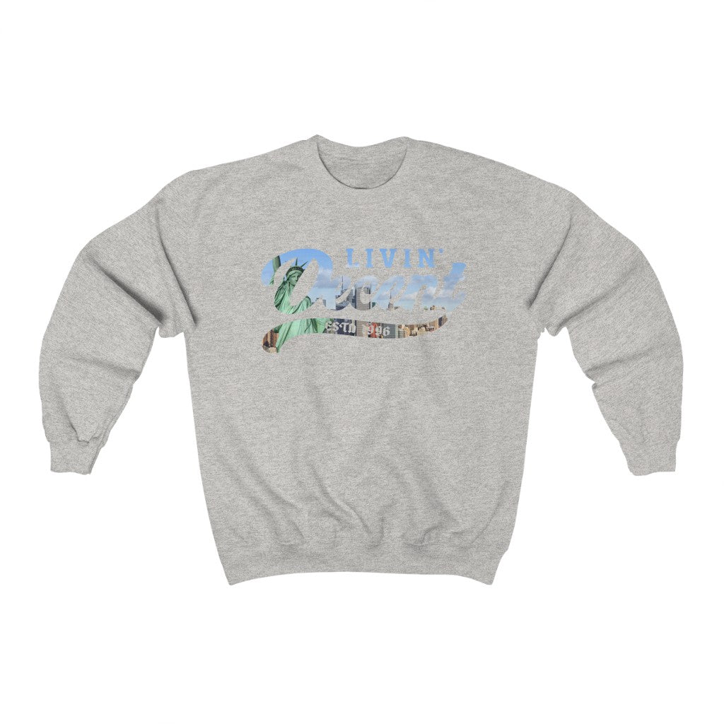 Unisex Crewneck Sweatshirt w/NY Skyline Print