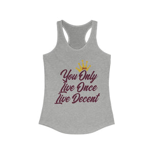 Women's YOLO Tank w/ burgundy print