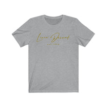 Load image into Gallery viewer, Unisex Jersey Short Sleeve Tee LD signature Gold Print