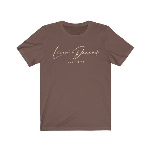Unisex Jersey Short Sleeve Tee LD signature Cream Print
