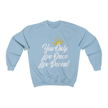 Load image into Gallery viewer, Unisex Crewneck Sweatshirt YOLO w/White Print