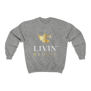 Unisex Crewneck Sweatshirt Circle Crown White/Gold print