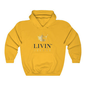 Unisex Hoodie Circle Crown Black/Gold print