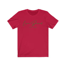 Load image into Gallery viewer, Unisex Jersey Short Sleeve Tee LD signature Kelly Green Print