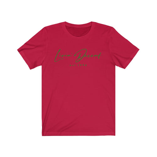 Unisex Jersey Short Sleeve Tee LD signature Kelly Green Print
