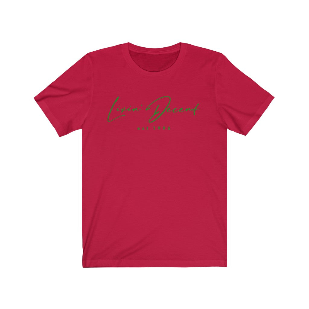 Unisex Jersey Short Sleeve Tee LD signature Kelly Green Print