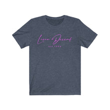 Load image into Gallery viewer, Unisex Jersey Short Sleeve Tee LD signature Hot Pink Print