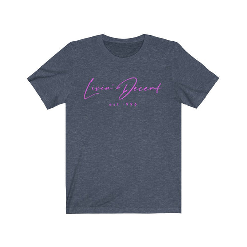 Unisex Jersey Short Sleeve Tee LD signature Hot Pink Print
