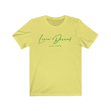 Load image into Gallery viewer, Unisex Jersey Short Sleeve Tee LD signature Kelly Green Print