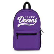 Load image into Gallery viewer, Backpack Purple w/ White print